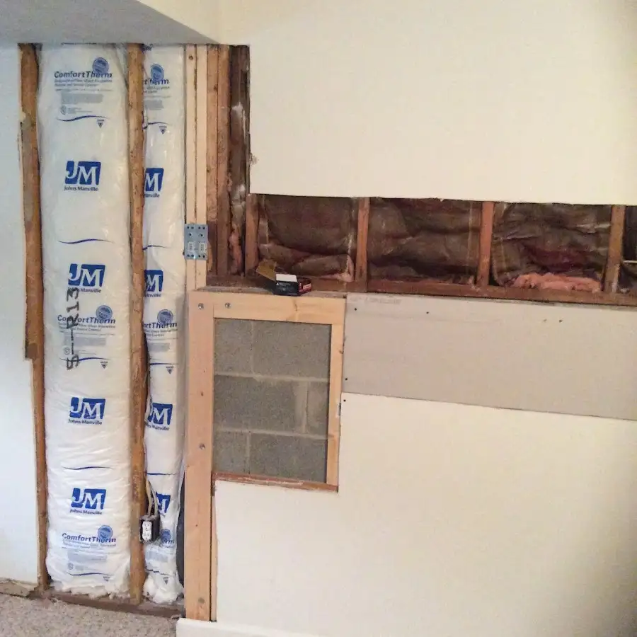 Wall insulation replacement during Contents Cleaning & Restoration in La Porte